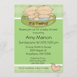 Invitation Jumelle le baby shower