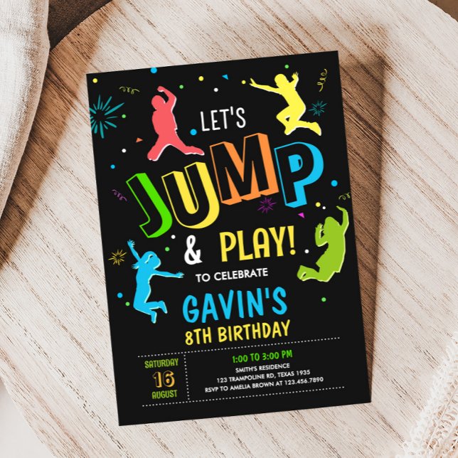 Invitation Jump and Play Birthday Party (Let's Jum and Play Birthday Party Invitation)