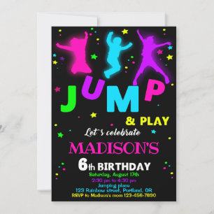 Invitation Jump anniversaire Bounce trampoline inv