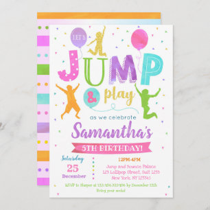 Invitation Jump Anniversaire Bounce Trampoline Par