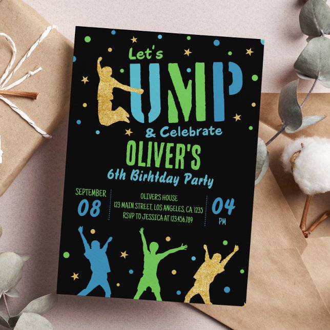 Invitation Jump Anniversaire Fête Bounce House Par (Créateur téléchargé)