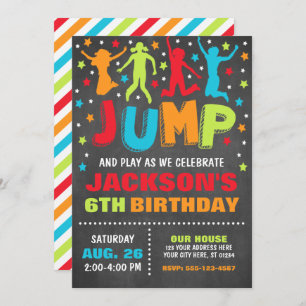 Invitation Jump Anniversaire, Trampoline Bounce Ho