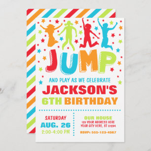 Invitation Jump Anniversaire, Trampoline Bounce Ho