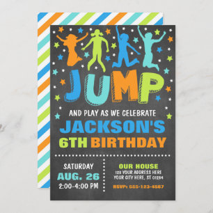 Invitation Jump Anniversaire, Trampoline Bounce Ho
