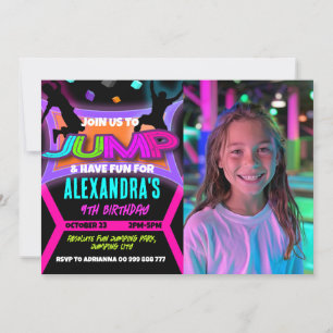 Invitation Jump Birthday Bounce House Trampoline Park Photo