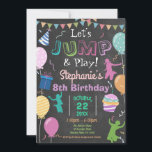 Invitation Jump Birthday Chalkboard Kid Trampoline Party<br><div class="desc">Personnalisez cette formidable invitation Jump Birthday Chalkboard Kid Trampoline Party avec vos détails facilement et rapidement. Tous les textes sont modifiables ! Pour une personnalisation plus avancée de ce design,  il suffit de sélectionner le bouton "Customiser / Personnaliser ce modèle" ci-dessus ! Objets correspondants disponibles dans la collection !</div>