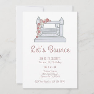 Invitation Jump Bounce House Girls Birthday
