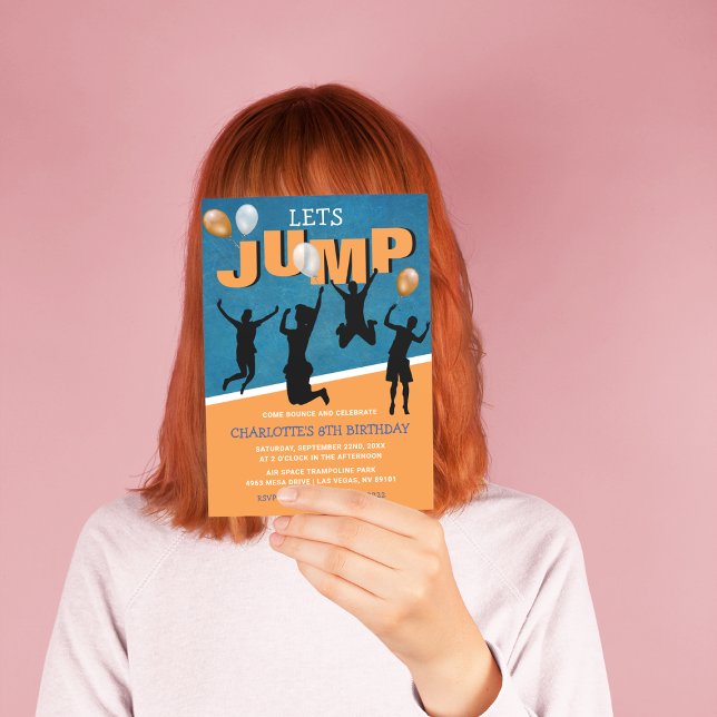 Invitation Jump | Enfants Trampoline fête d'anniversaire (Créateur téléchargé)