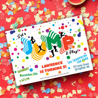 Invitation Jump Play Trampoline Park Party Anniversaire de en