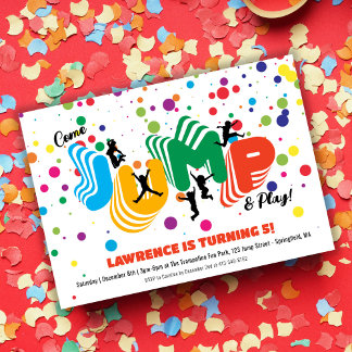 Invitation Jump Play Trampoline Park Party Anniversaire de en