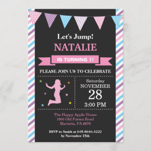 Invitation Jump Trampoline fête d'anniversaire