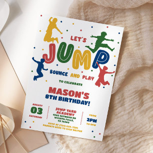 Invitation Jump Trampoline Park Boys fête d'anniversaire