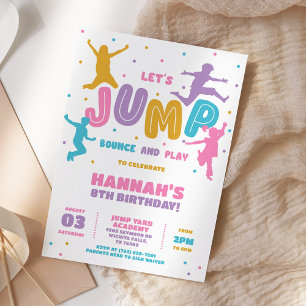 Invitation Jump Trampoline Park fête d'anniversaire