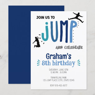 Invitation Jump Trampoline Park pour enfants fête d'anniversa