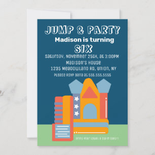 Invitation Jumping Bouncing Party Bounce House Anniversaire B