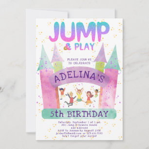Invitation Jumping Castle Jump Jouer Gymnastique Anniversaire