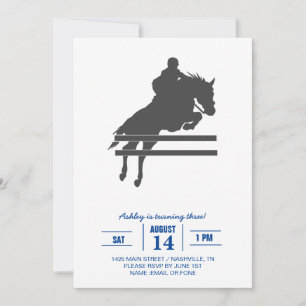 Invitation Jumping horse silhouette - Choose background color