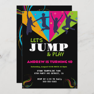 Invitation Jumping Jubilation : Parc Trampoline Anniversaire