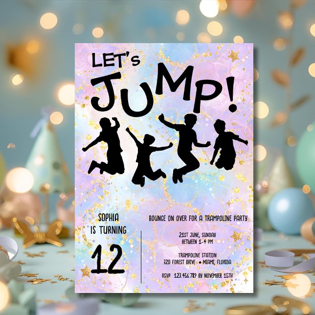 Invitation Jumping kids trampoline birthday (Créateur téléchargé)