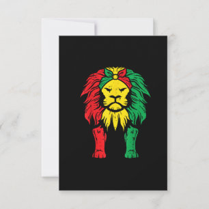 Invitation Junetdix African Lion Rasta Reggae Hommes Femmes E