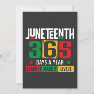 Invitation Juneteenth 365 jours par an Apprenez-le comme si v