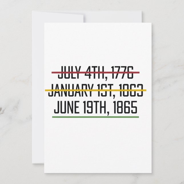 Invitation Juneteenth Independence Day Histoire des Noirs   (Devant)