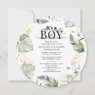 Invitation Jungle Animal Botanical Moderne Baby shower de gar
