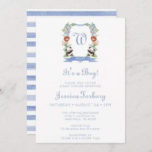 Invitation Jungle Animaux Crest C'est un Baby shower garçon