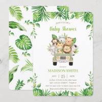 Jungle Animaux Safari voiture Baby shower de verdu