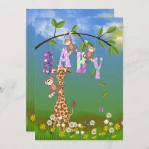 Invitation Jungle Baby Girl Douche