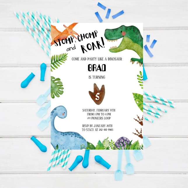Invitation Jungle Dinosaur fête d'anniversaire (Créateur téléchargé)