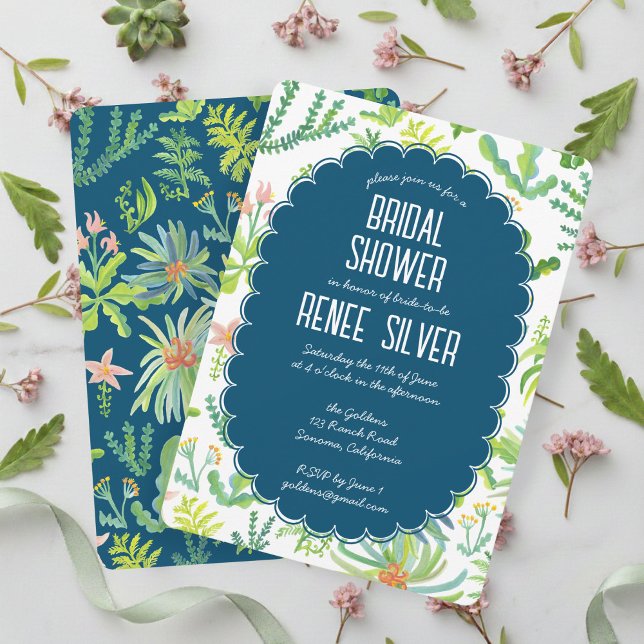 Invitation Jungle Garden Watercolor Custom BRIDAL SHOWER (Jungle Garden Watercolor Hand-painted Custom BRIDAL SHOWER Invitation
)