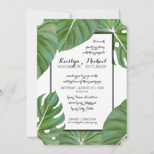 Invitation Jungle moderne Topic Plage Côte Feuille Mariage