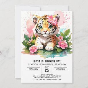 Invitation Jungle Princess Tiger Club Anniversaire
