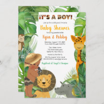 Jungle Safari Animaux Baby shower garçon