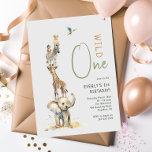 Invitation Jungle Safari Animaux "Wild One" Anniversaire de e<br><div class="desc">Fêtez la journée spéciale de votre petit avec notre invitation anniversaire de enfant "sauvage" animaux safari jungle, parfait pour une occasion mignonne et fantasque! Il présente un thème animal safari moderne avec d'adorables créatures de jungle comme un singe, un éléphant, une girafe, un lion et un zèbre. Avec son paysage...</div>