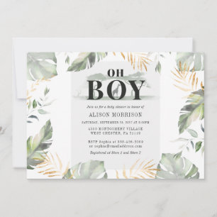 Invitation Jungle Safari Boy Giraffe Baby shower