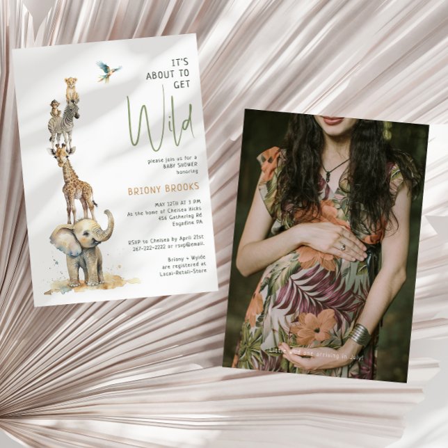 Invitation Jungle Safari "C'est sur le point de devenir sauva (Créateur téléchargé)