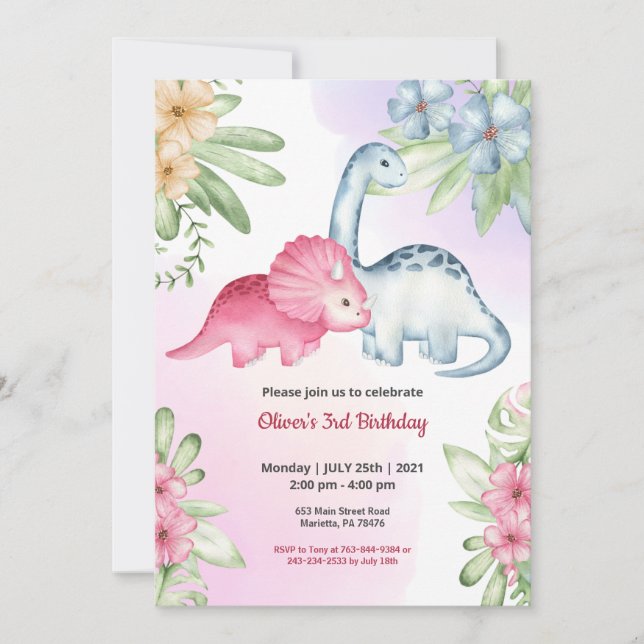 Invitation Jungle Safari thème Anniversaire (Devant)