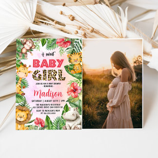 Invitation Jungle Safari Un bébé doux Baby shower photo
