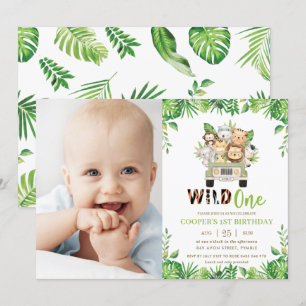 Invitation Jungle Safari Voiture Verdure Anniversaire Wild On