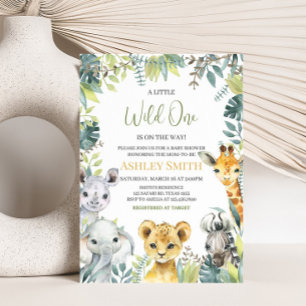 Invitation Jungle Safari Wild Un Baby shower