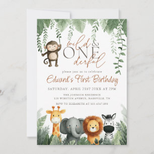 Invitation Jungle Sauvage Et Merveilleux 1er Anniversaire