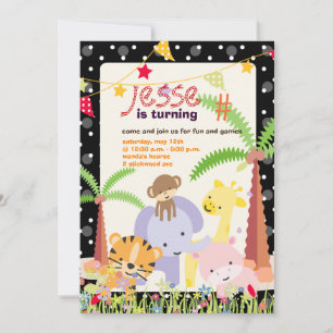 Invitation Jungle Thème/Fête/photo personnalisée