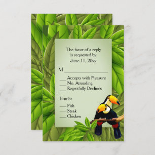 Invitation Jungle Toucans RSVP avec sélection d'arbre