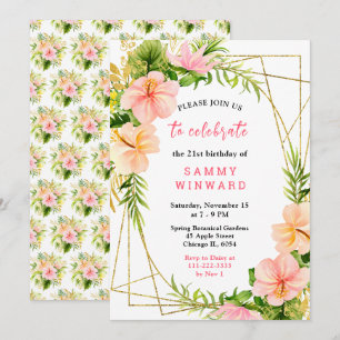 Invitation Jungle Tropical avec Anniversaire de Feuillage