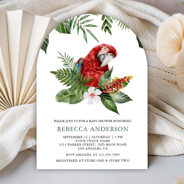 Invitation Jungle Tropical Rustique Douce Baby Shower de Maca (Créateur téléchargé)