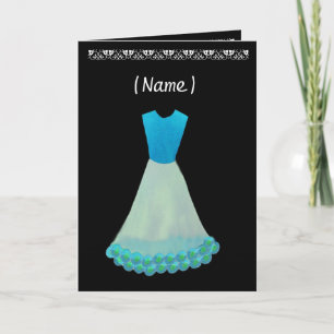 Invitation Junior Bridesmaid Bleu & Blanc Gown Flowered Trier