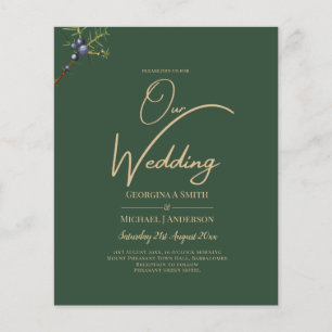 Invitation JUNIPER Green Gold Mariage moderne
