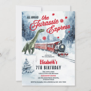 Invitation Jurassic Polar Express Anniversaire Fête Invitatio